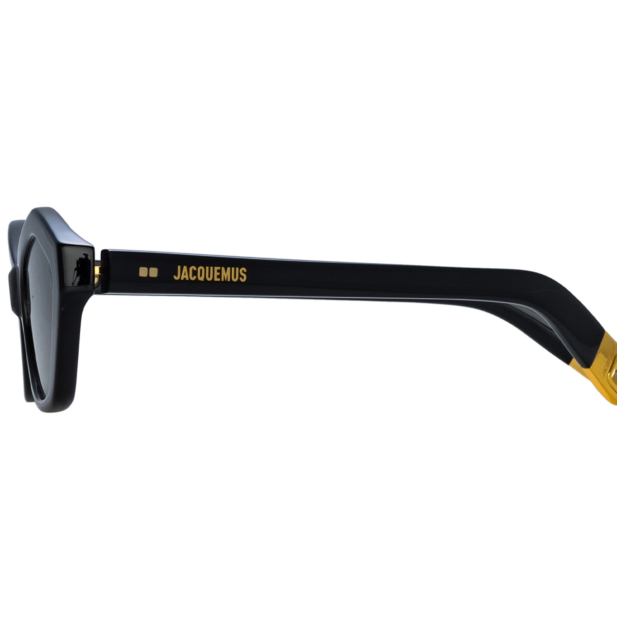 Linda Farrow X Jacquemus BAMBINO SUNGLASSES, Black/Yellow Gold/Grey