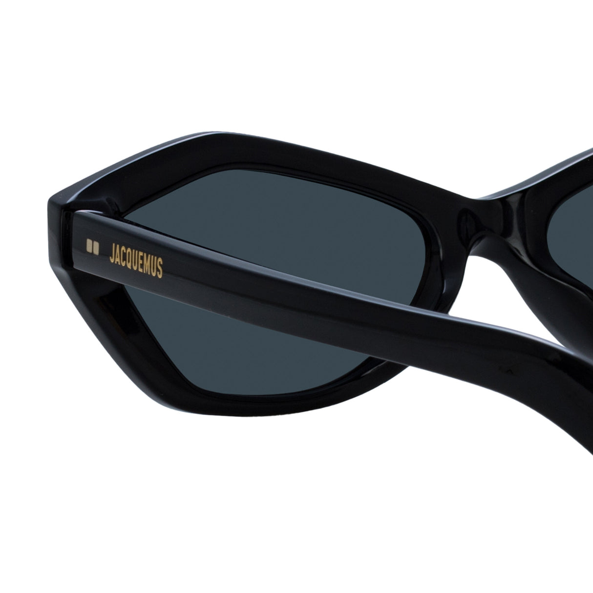 Linda Farrow X Jacquemus BAMBINO SUNGLASSES, Black/Yellow Gold/Grey