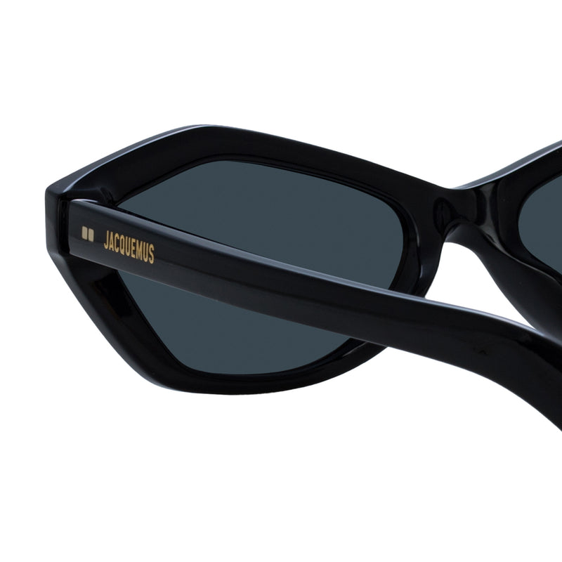 Linda Farrow X Jacquemus BAMBINO SUNGLASSES, Black/Yellow Gold/Grey