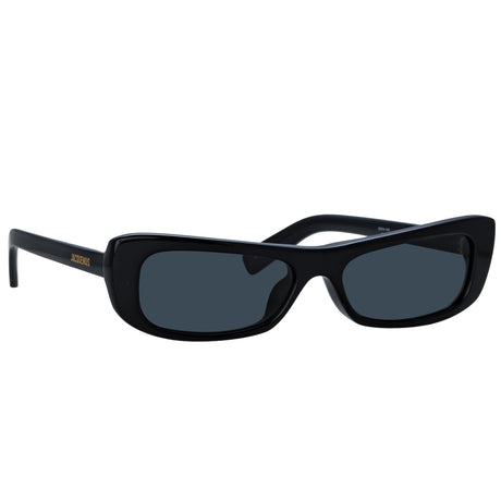 Linda Farrow X Jacquemus CAPRI SUNGLASSES, Black/Yellow Gold/Grey