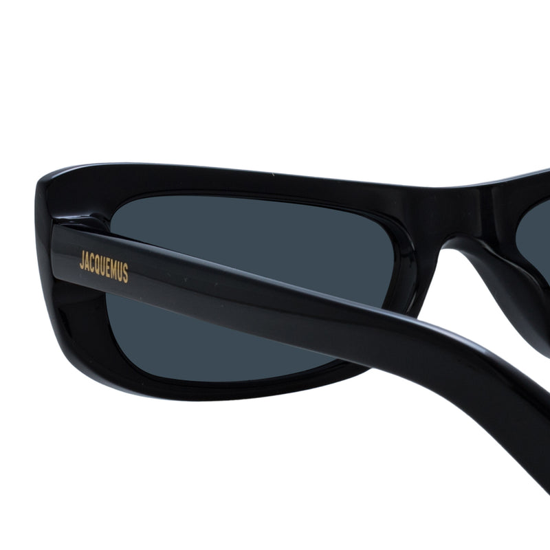Linda Farrow X Jacquemus CAPRI SUNGLASSES, Black/Yellow Gold/Grey