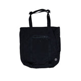 Black tote bag on a white background