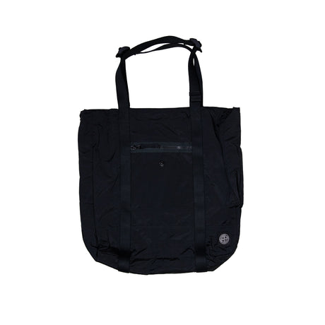 Black tote bag on a white background