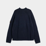 Stone Island 5100023 MOCKNECK SWEATER, Dark Navy