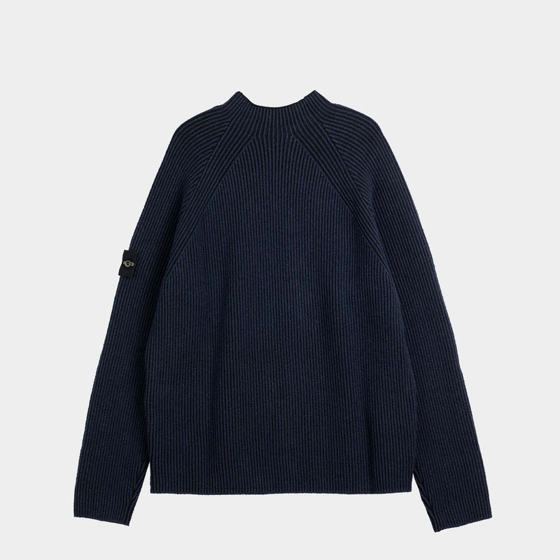 Stone Island 5100023 MOCKNECK SWEATER, Dark Navy