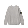 Gray sweater with a brand label on a white background