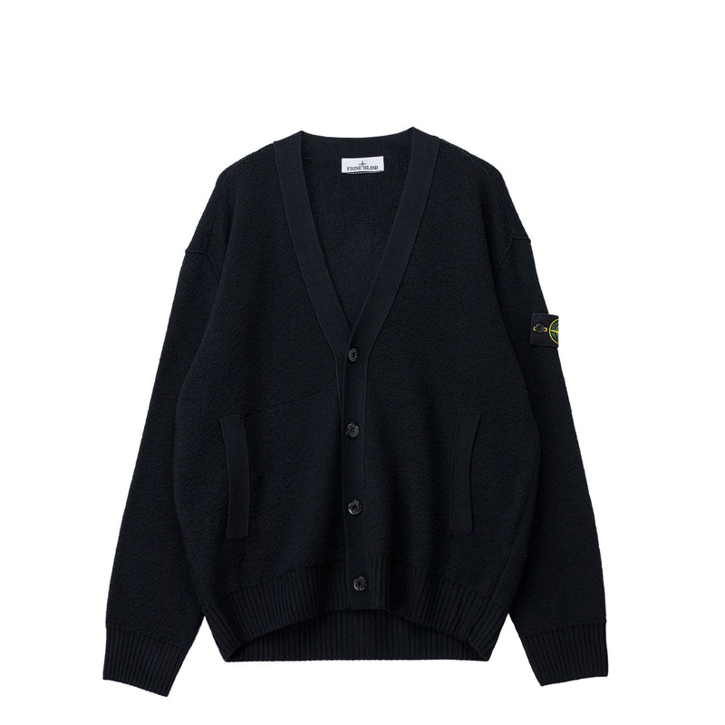 Black cardigan on a white background. 