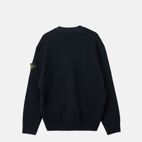 Stone Island 5100010 LOOSE-FIT V-NECK CARDIGAN, Black