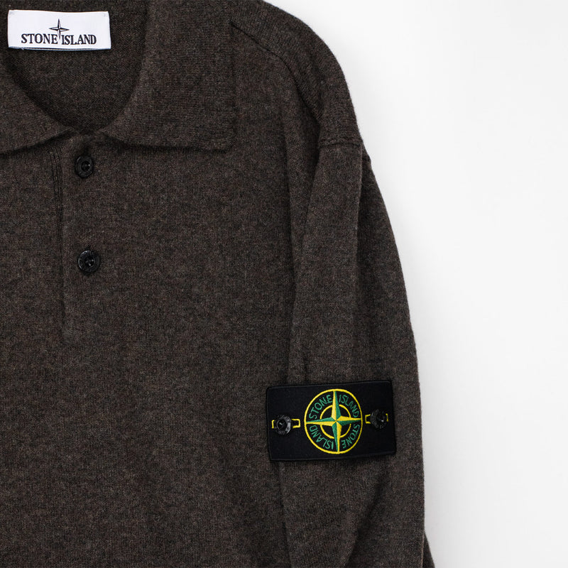 Stone Island LIGHT RWS GEELONG WOOL POLO, Melange Lead