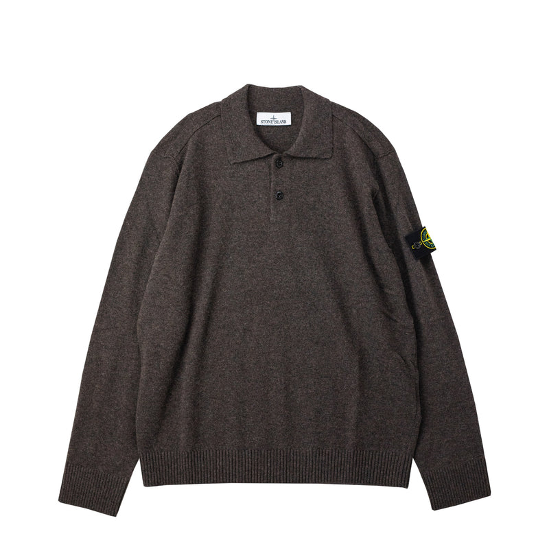 Stone Island LIGHT RWS GEELONG WOOL POLO, Melange Lead