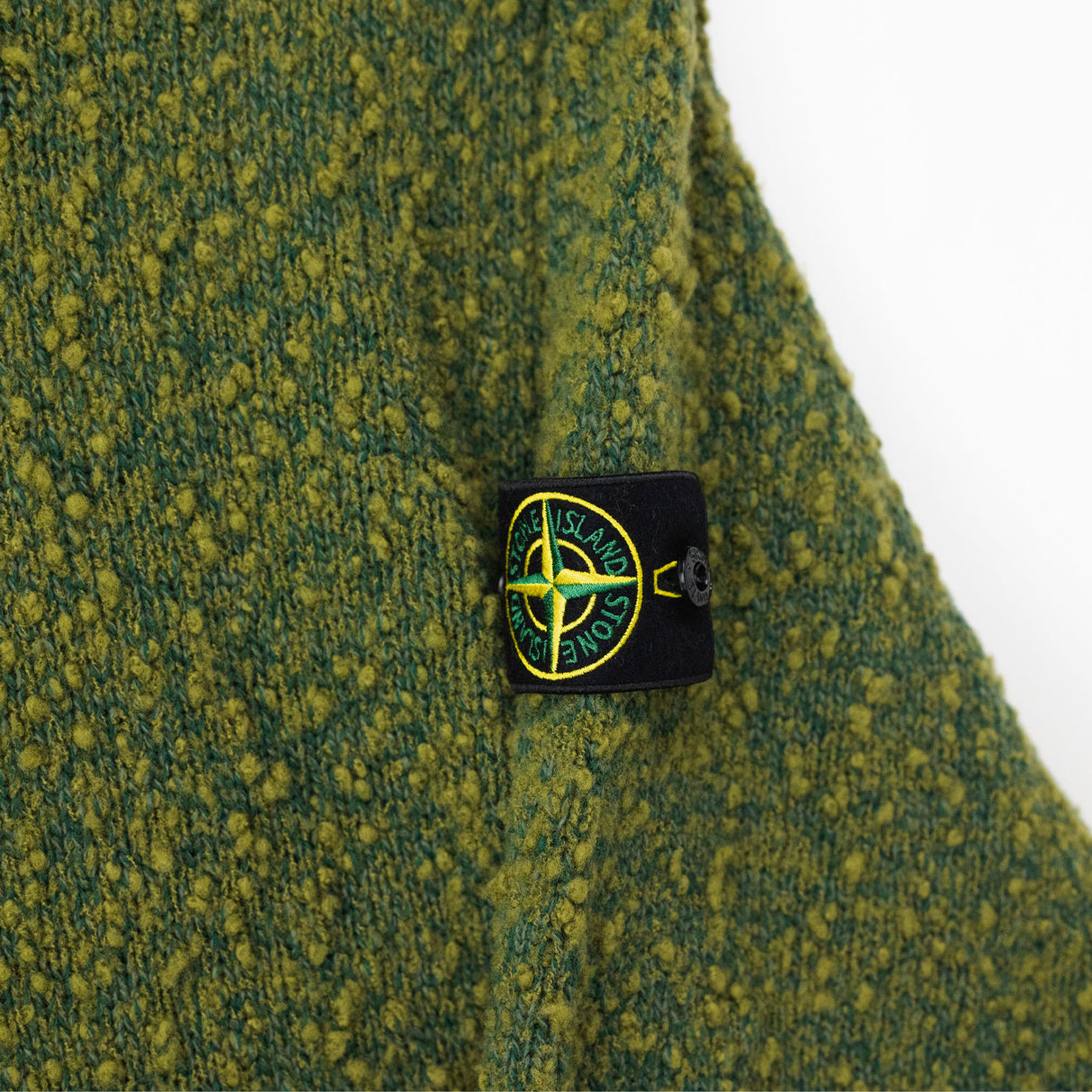 Stone Island SPECKLED WOOL NYLON CREW NECK, Dark Green Melange