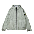 Light gray jacket with a brand logo on a white background