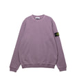 Purple sweatshirt with a brand logo on the sleeve against a white background