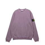 Purple sweatshirt with a brand logo on the sleeve against a white background