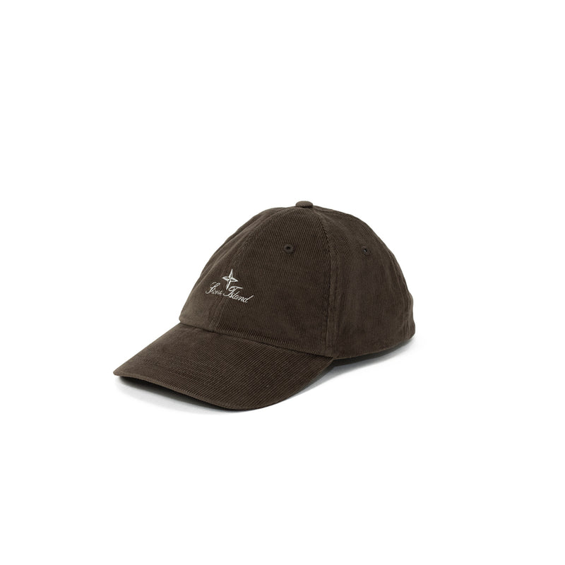 Brown cap with a logo on a white background
