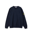 Navy blue sweatshirt with a yellow logo on the sleeve against a white background