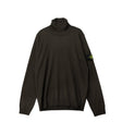 Green turtleneck sweater on a white backgorund.