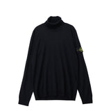 Black turtleneck sweater on a white background