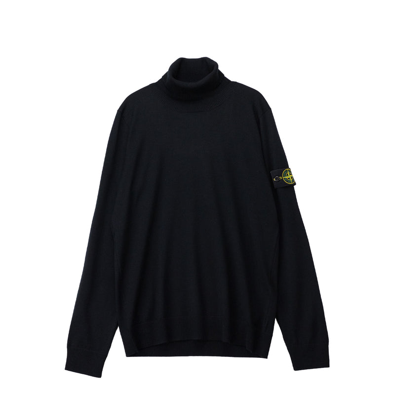 Black turtleneck sweater on a white background