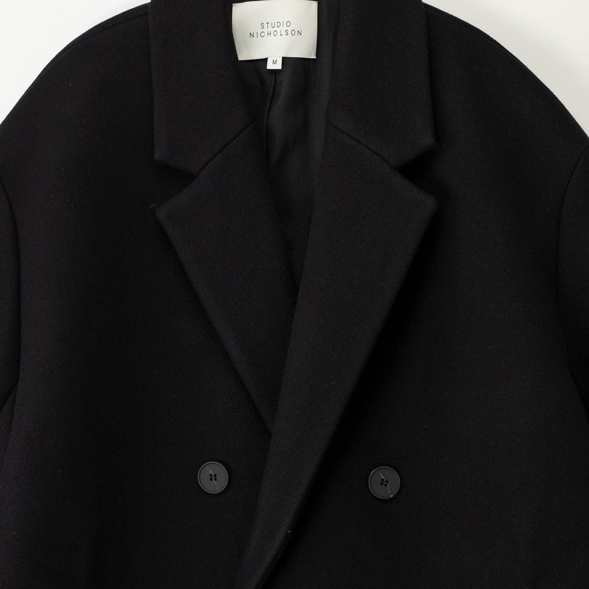 Studio Nicholson DIALL DB OVERCOAT, Black
