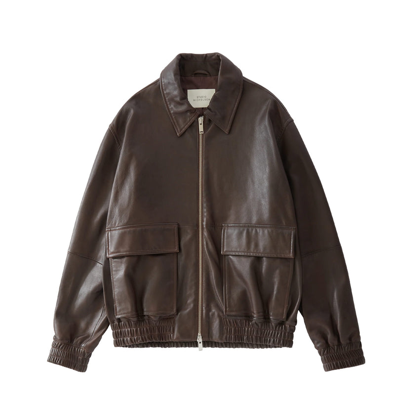 Studio Nicholson PISTON BOMBER JACKET, Brown