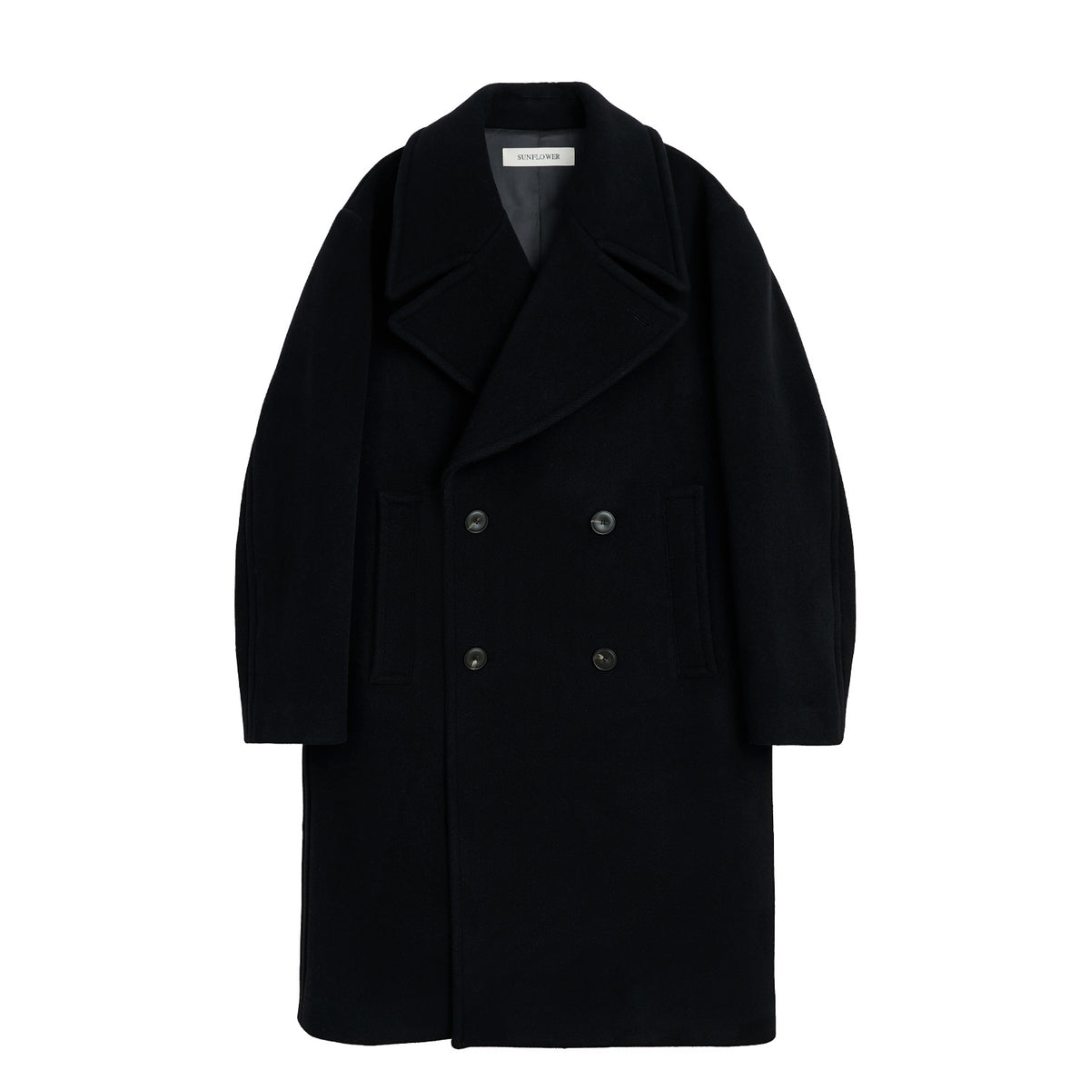 Sunflower DB OVERCOAT, Black