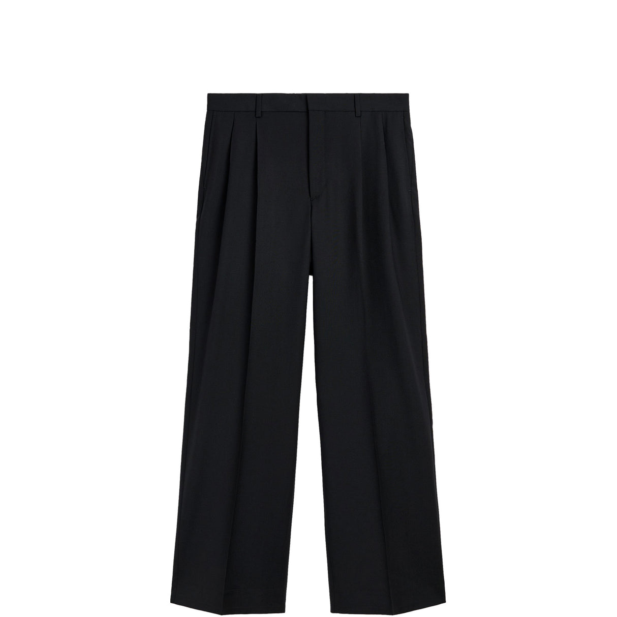 Sunflower WIDE PLEATED TROUSER TROPICAL WOOL, Black