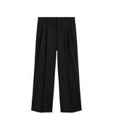 Sunflower WIDE PLEATED TROUSER TROPICAL WOOL, Black