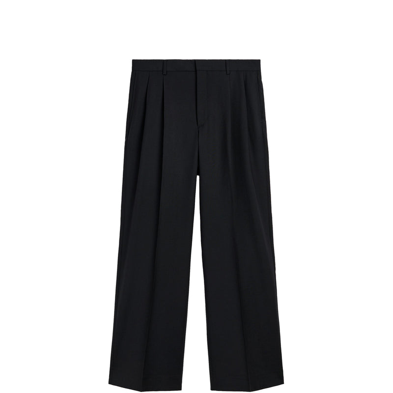 Sunflower WIDE PLEATED TROUSER TROPICAL WOOL, Black