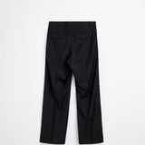 Sunflower WIDE PLEATED TROUSER TROPICAL WOOL, Black