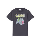 Ganni T4333 NEON PUPPY T-SHIRT, Phantom