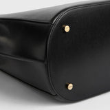 TOTEME BELTED LEATHER BUCKET BAG, Black