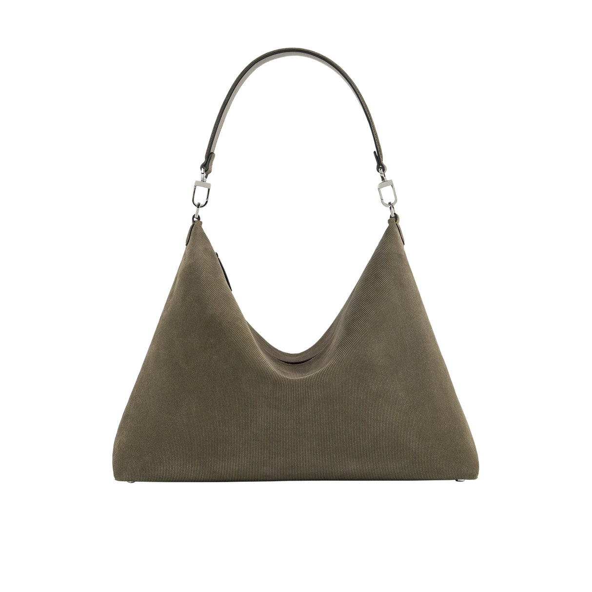 TOTEME BEVEL CORD-SUEDE BAG, Dark Taupe