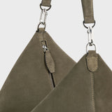 TOTEME BEVEL CORD-SUEDE BAG, Dark Taupe