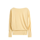 TOTEME BOATNECK JERSEY TOP, Champagne