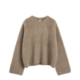 TOTEME BOXY ALPACA KNIT, Truffle Melange - Image 1
