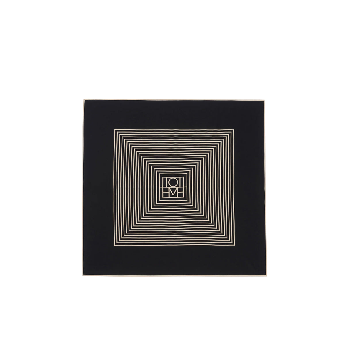TOTEME CENTERED MONOGRAM SILK SCARF, Black