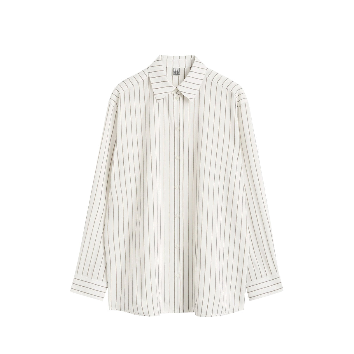 TOTEME CLASSIC STRIPE SHIRT, White/Oyster Stripe