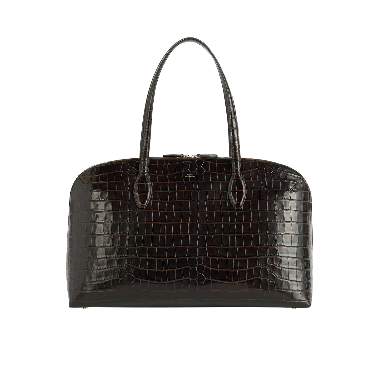 TOTEME CROCO-EMBOSSED DAY TOTE, Dark Chocolate
