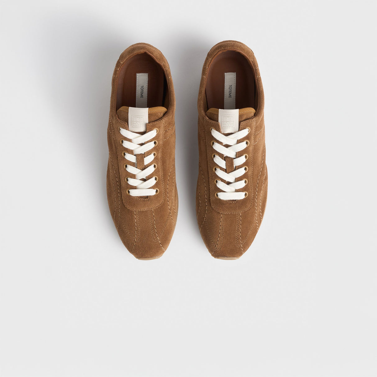 TOTEME FLEX SUEDE SNEAKERS, Copper