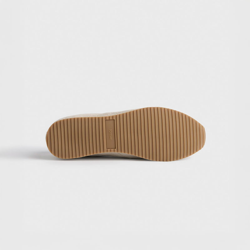 TOTEME FLEX SUEDE SNEAKERS, Stone