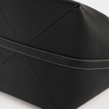 TOTEME GRAINED-LEATHER BELTED TOTE, Black