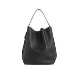 TOTEME GRAINED-LEATHER BELTED TOTE, Black