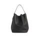 TOTEME GRAINED-LEATHER BELTED TOTE, Black