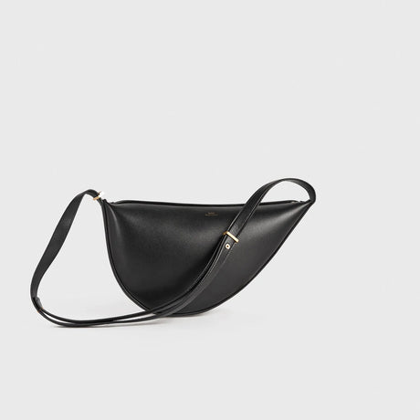 TOTEME LEATHER SCOOPED SLING BAG, Black