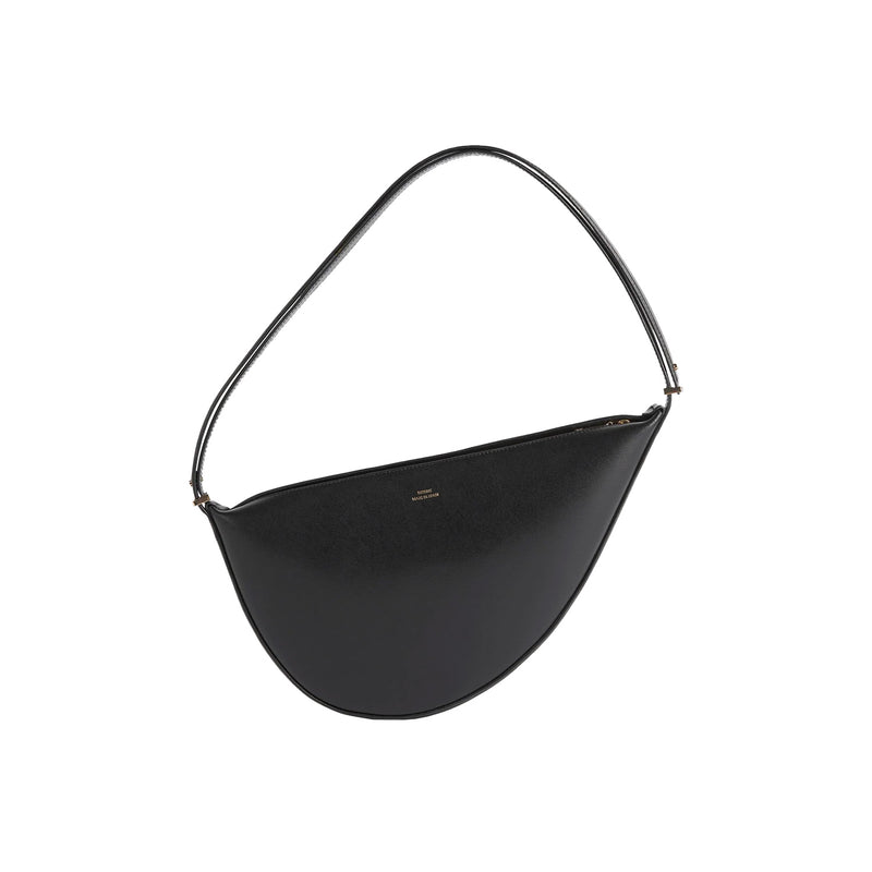 TOTEME LEATHER SCOOPED SLING BAG, Black
