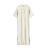 TOTEME LOOSE PINSTRIPED TUNIC DRESS, Ecru/Black