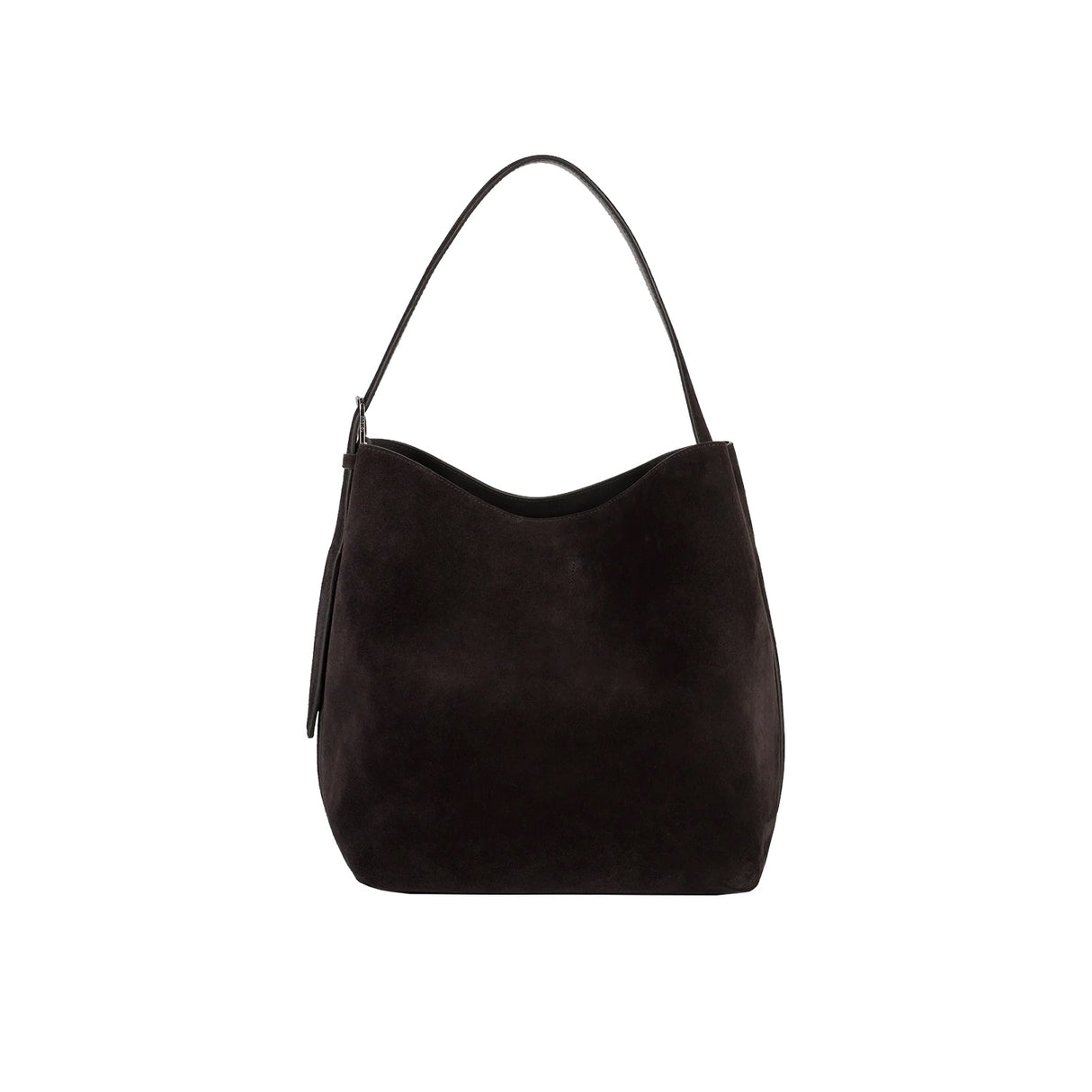 TOTEME MEDIUM BELTED SUEDE TOTE, Espresso