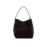 TOTEME MEDIUM BELTED SUEDE TOTE, Espresso