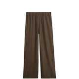 TOTEME MONOGRAM FLANNEL PJ BOTTOMS, Dark Brown